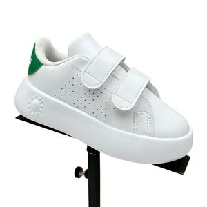 Adidas Toddler Boys Advantage Slip-on Sneakers Size 10 White Lightweight & Comfy